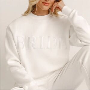 Six Stories Bride Crewneck Sweatshirt Women’s Size Small White Wedding